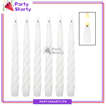Pack of 6 Creative Artificial Lining LED Long Pole Flameless Electronic Candle Lights
